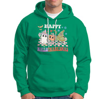 Hallothanksmas Hoodie Halloween Thanksgiving Christmas Groovy Happy HalloThanksMas - Wonder Print Shop
