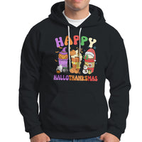 Hallothanksmas Hoodie Halloween Thanksgiving Christmas Happy HalloThanksMas Latte - Wonder Print Shop