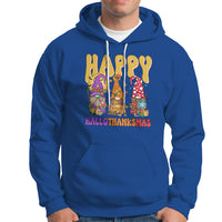 Hallothanksmas Hoodie Halloween Thanksgiving Christmas Happy HalloThanksMas Gnomes - Wonder Print Shop