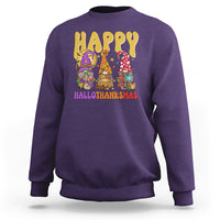 Hallothanksmas Sweatshirt Halloween Thanksgiving Christmas Happy HalloThanksMas Gnomes - Wonder Print Shop