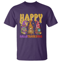 Hallothanksmas T Shirt Halloween Thanksgiving Christmas Happy HalloThanksMas Gnomes - Wonder Print Shop