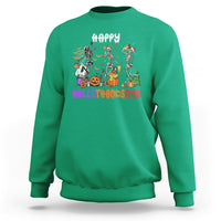 Hallothanksmas Sweatshirt Halloween Thanksgiving Christmas HalloThanksMas Skeleton - Wonder Print Shop