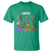 Hallothanksmas T Shirt Halloween Thanksgiving Christmas HalloThanksMas Skeleton - Wonder Print Shop