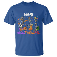 Hallothanksmas T Shirt Halloween Thanksgiving Christmas HalloThanksMas Skeleton - Wonder Print Shop