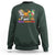 Hallothanksmas Sweatshirt Halloween Thanksgiving Christmas HalloThanksMas Dinosaur - Wonder Print Shop