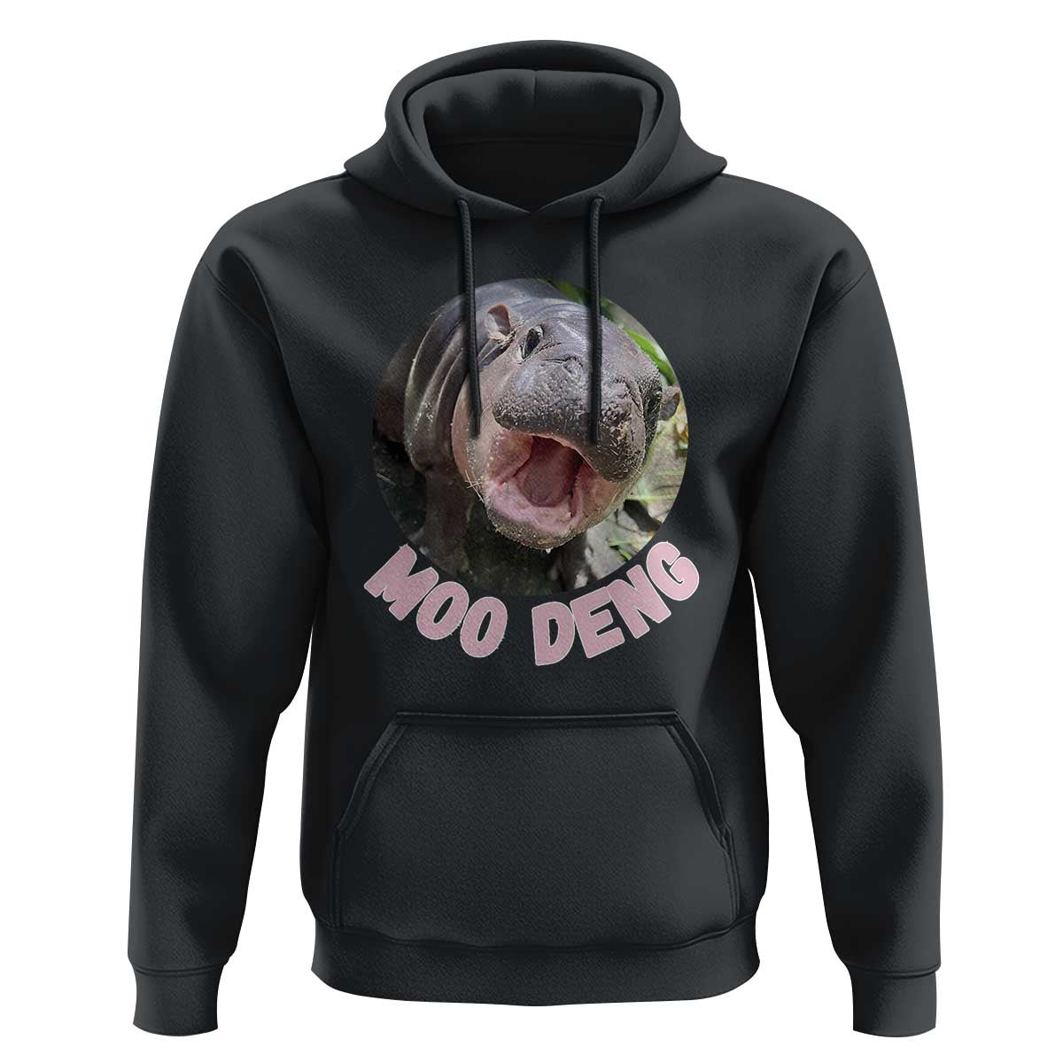 Baby Hippo Moo Deng Hoodie Cute Pygmy Hippopotamus Bouncy Pig - Wonder Print Shop