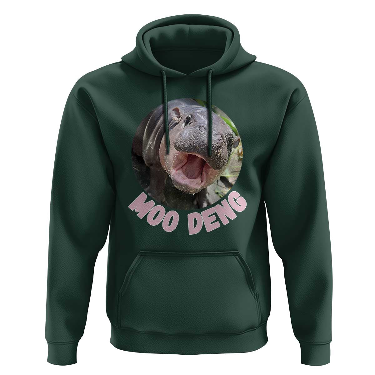 Baby Hippo Moo Deng Hoodie Cute Pygmy Hippopotamus Bouncy Pig - Wonder Print Shop