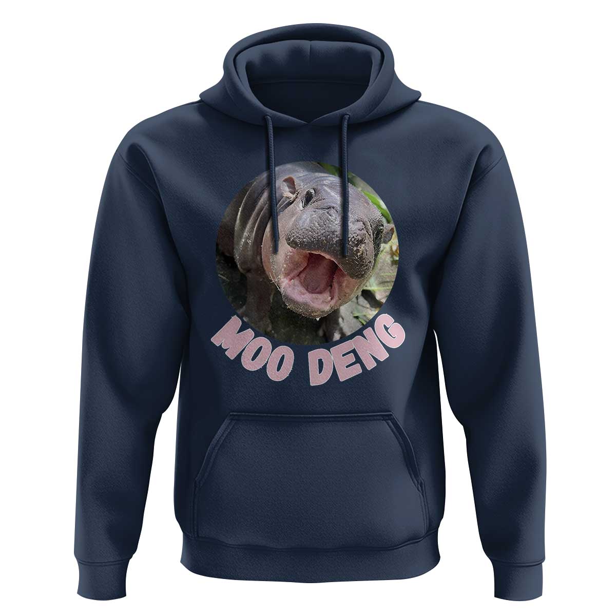 Baby Hippo Moo Deng Hoodie Cute Pygmy Hippopotamus Bouncy Pig - Wonder Print Shop