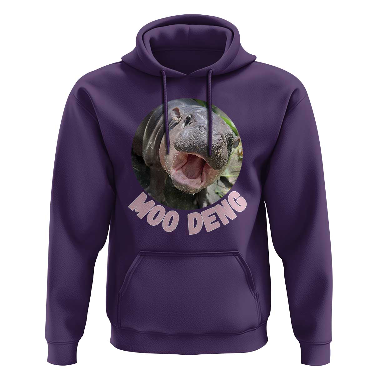 Baby Hippo Moo Deng Hoodie Cute Pygmy Hippopotamus Bouncy Pig - Wonder Print Shop