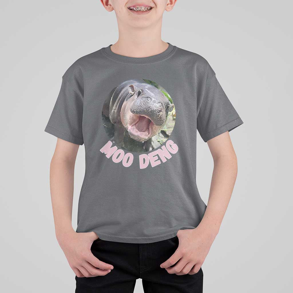 Baby Hippo Moo Deng T Shirt For Kid Cute Pygmy Hippopotamus Bouncy Pig - Wonder Print Shop