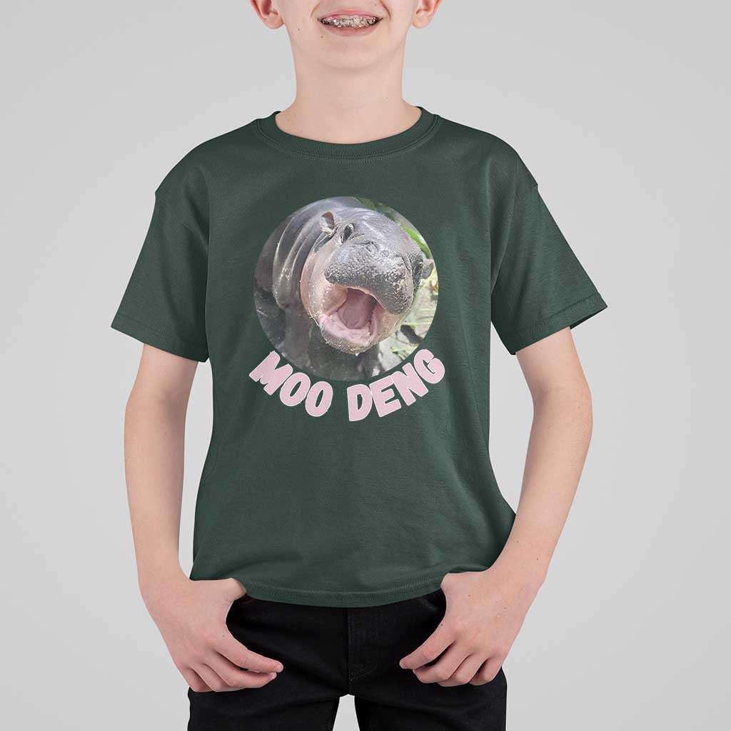 Baby Hippo Moo Deng T Shirt For Kid Cute Pygmy Hippopotamus Bouncy Pig - Wonder Print Shop