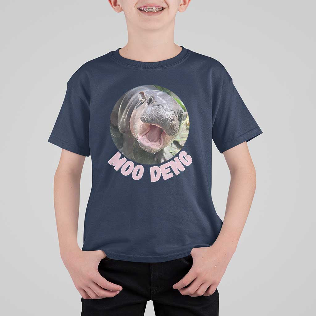 Baby Hippo Moo Deng T Shirt For Kid Cute Pygmy Hippopotamus Bouncy Pig - Wonder Print Shop