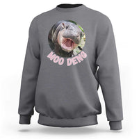Baby Hippo Moo Deng Sweatshirt Cute Pygmy Hippopotamus Bouncy Pig - Wonder Print Shop
