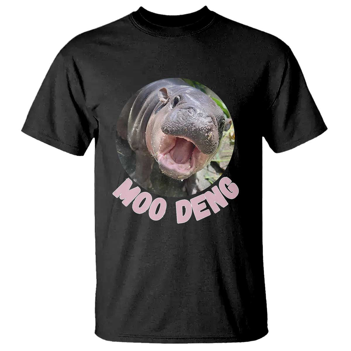 Baby Hippo Moo Deng T Shirt Cute Pygmy Hippopotamus Bouncy Pig - Wonder Print Shop