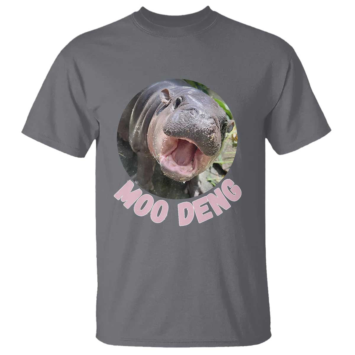 Baby Hippo Moo Deng T Shirt Cute Pygmy Hippopotamus Bouncy Pig - Wonder Print Shop
