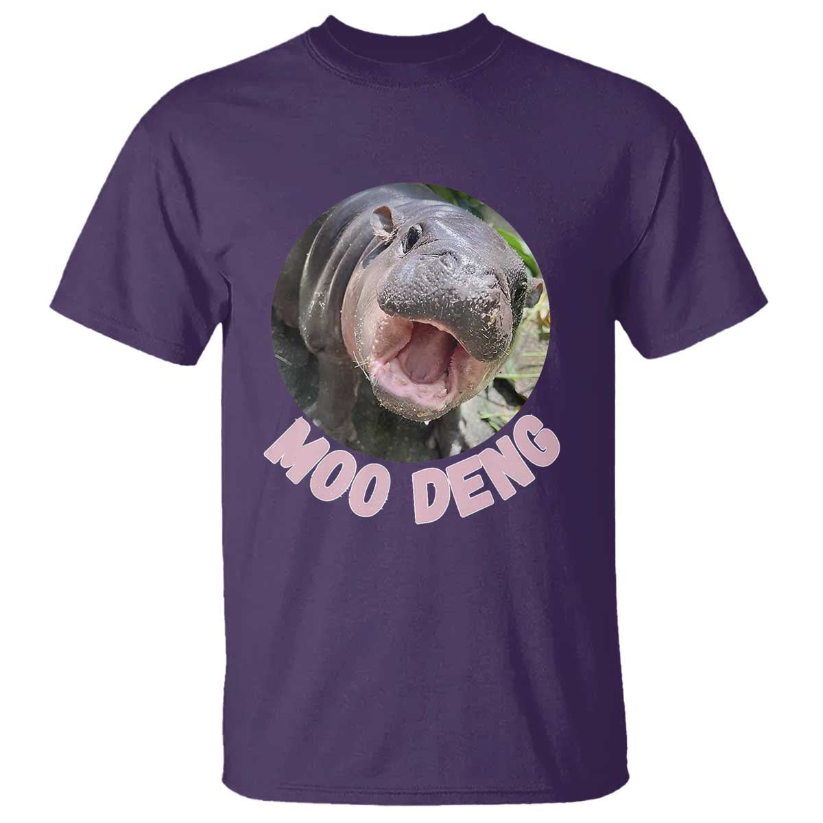 Baby Hippo Moo Deng T Shirt Cute Pygmy Hippopotamus Bouncy Pig - Wonder Print Shop