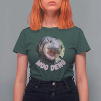 Baby Hippo Moo Deng T Shirt For Women Cute Pygmy Hippopotamus Bouncy Pig - Wonder Print Shop