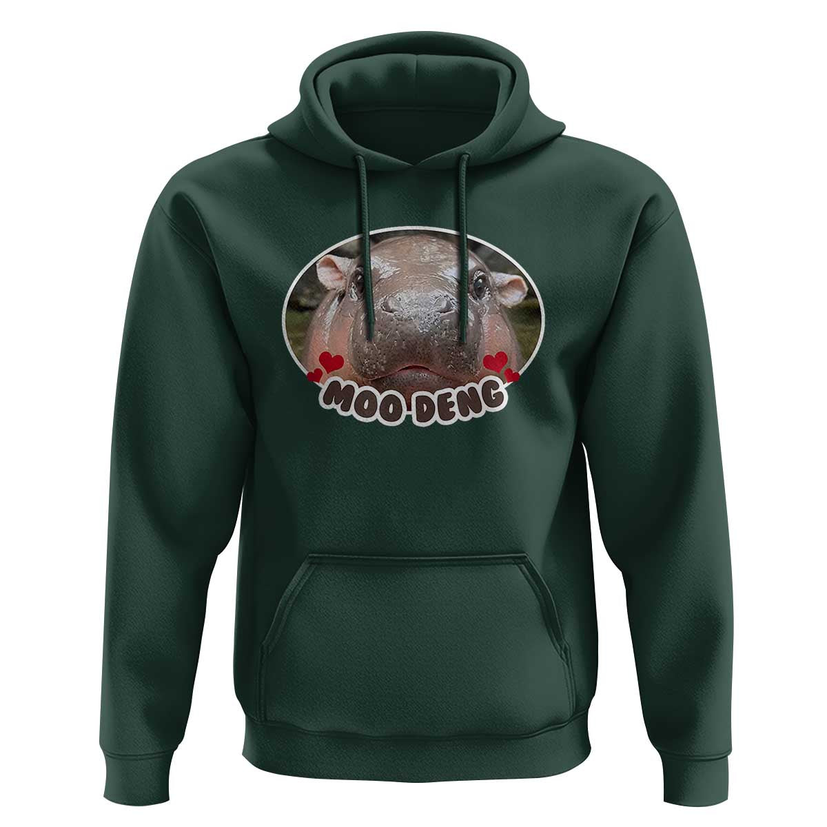 Baby Hippo Moo Deng Hoodie Cute Pygmy Hippopotamus Meme - Wonder Print Shop