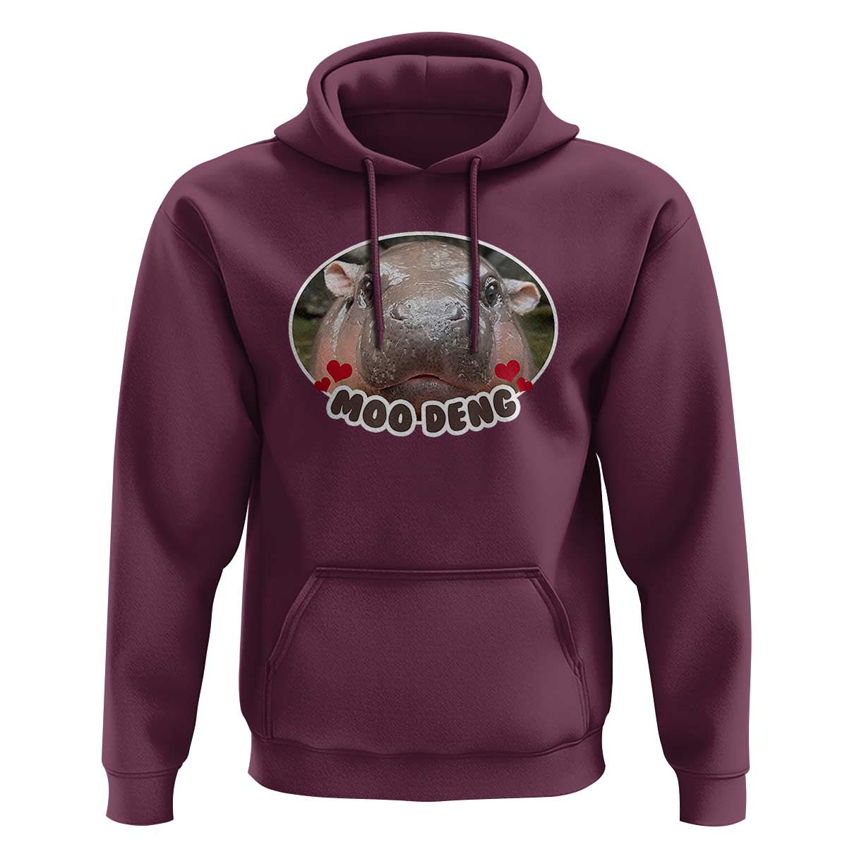 Baby Hippo Moo Deng Hoodie Cute Pygmy Hippopotamus Meme - Wonder Print Shop