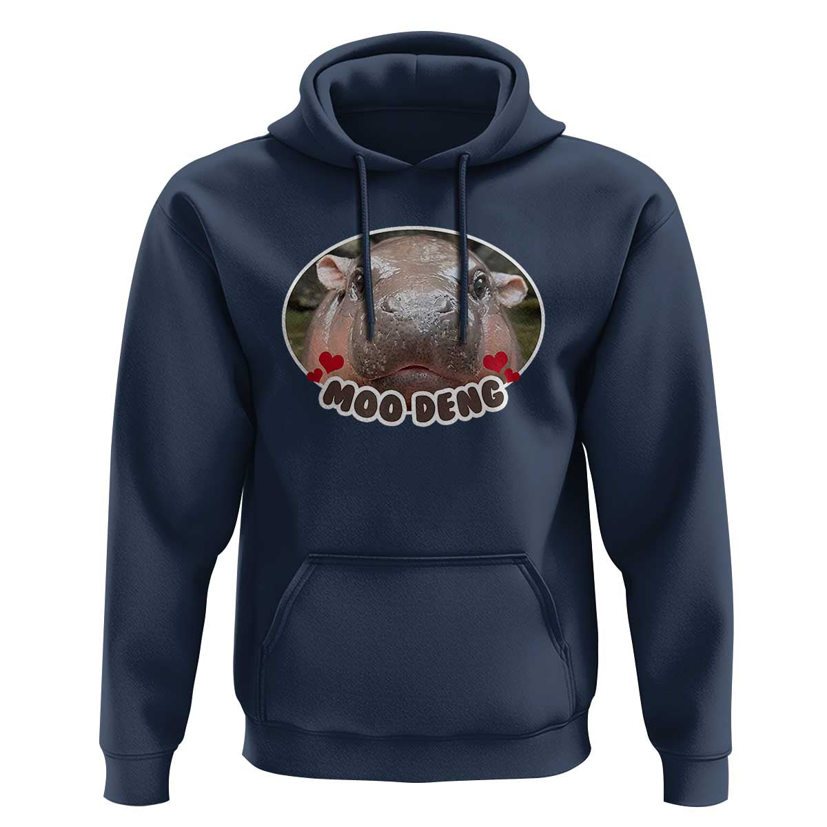Baby Hippo Moo Deng Hoodie Cute Pygmy Hippopotamus Meme - Wonder Print Shop
