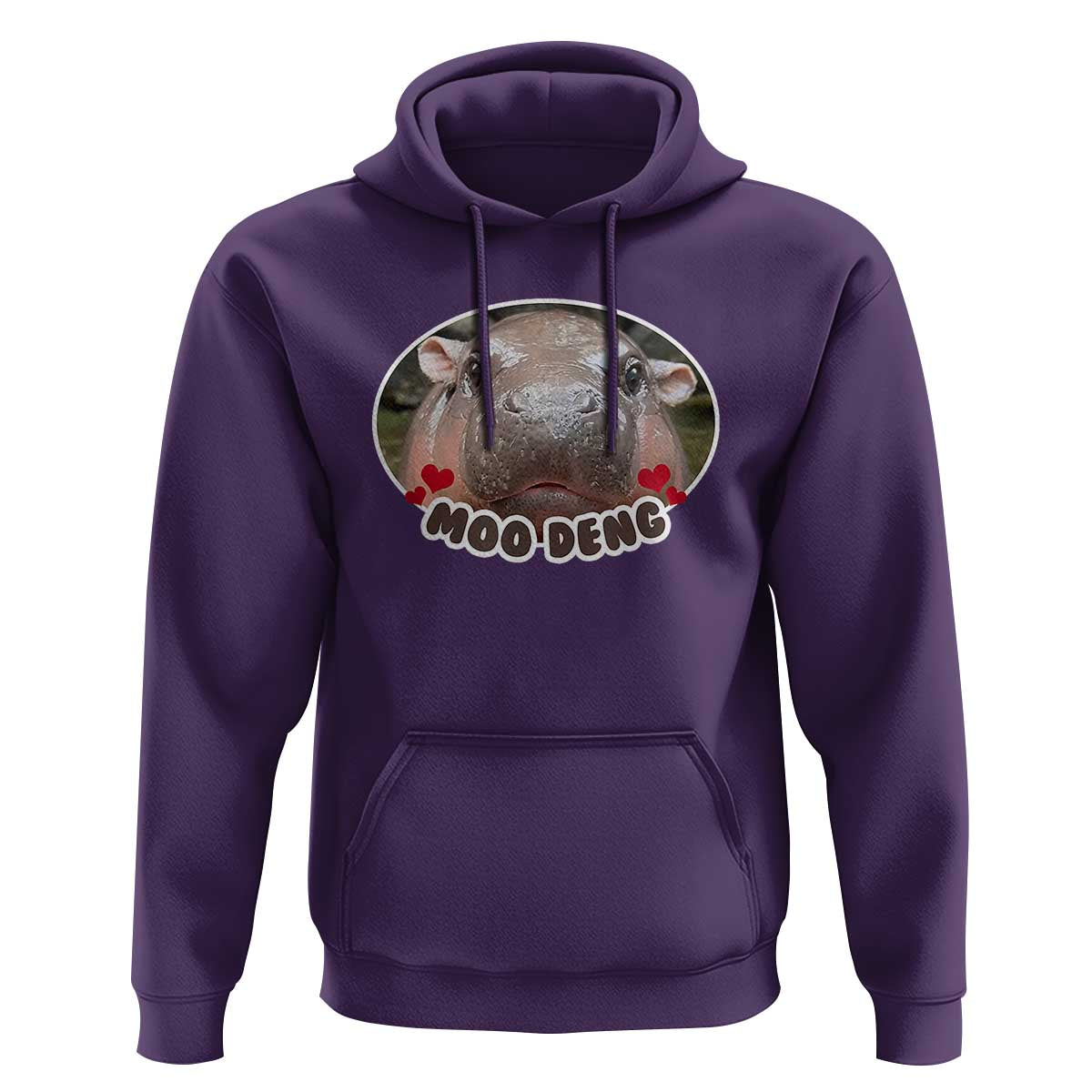 Baby Hippo Moo Deng Hoodie Cute Pygmy Hippopotamus Meme - Wonder Print Shop