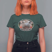 Baby Hippo Moo Deng T Shirt For Women Cute Pygmy Hippopotamus Meme - Wonder Print Shop