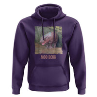 Baby Hippo Moo Deng Hoodie Cute Pygmy Hippopotamus In Thai - Wonder Print Shop
