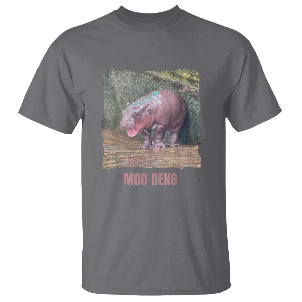 Baby Hippo Moo Deng T Shirt Cute Pygmy Hippopotamus In Thai - Wonder Print Shop