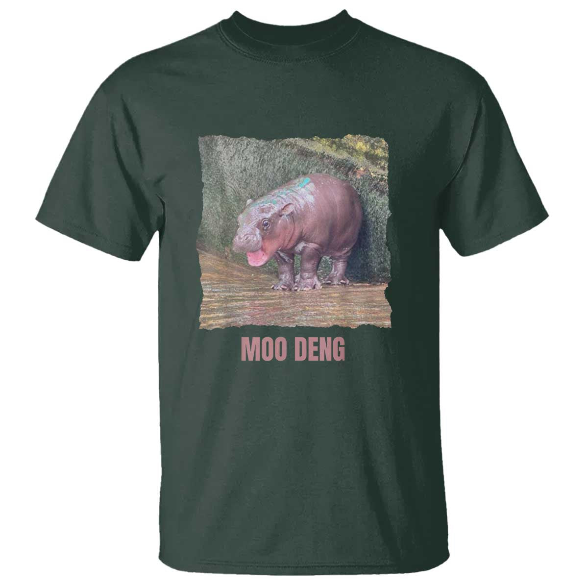 Baby Hippo Moo Deng T Shirt Cute Pygmy Hippopotamus In Thai - Wonder Print Shop