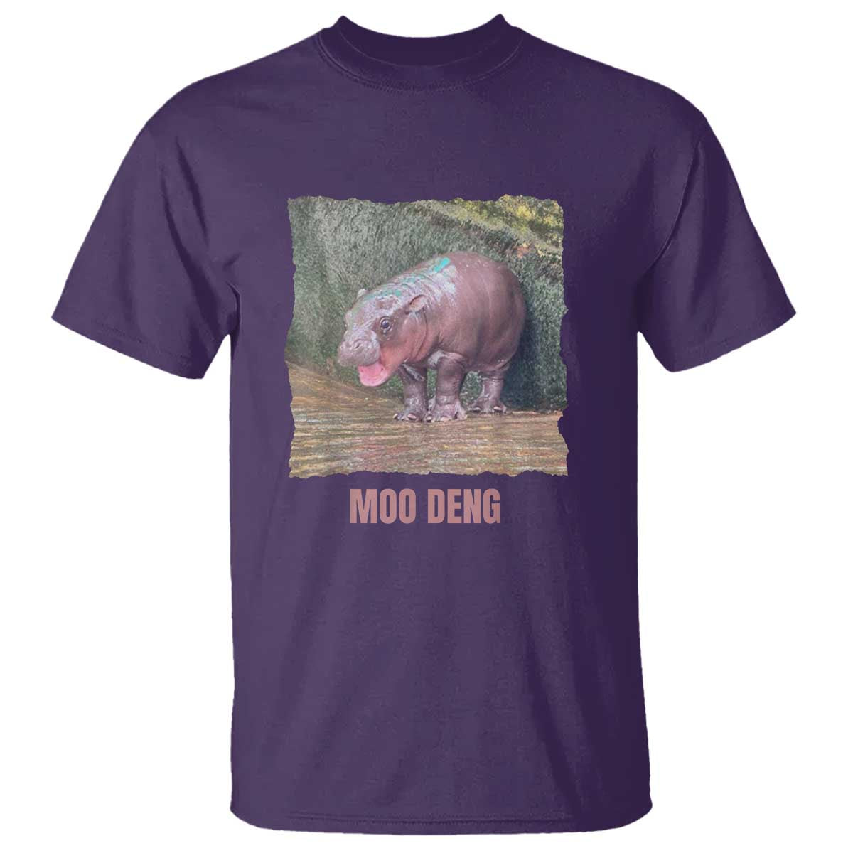 Baby Hippo Moo Deng T Shirt Cute Pygmy Hippopotamus In Thai - Wonder Print Shop