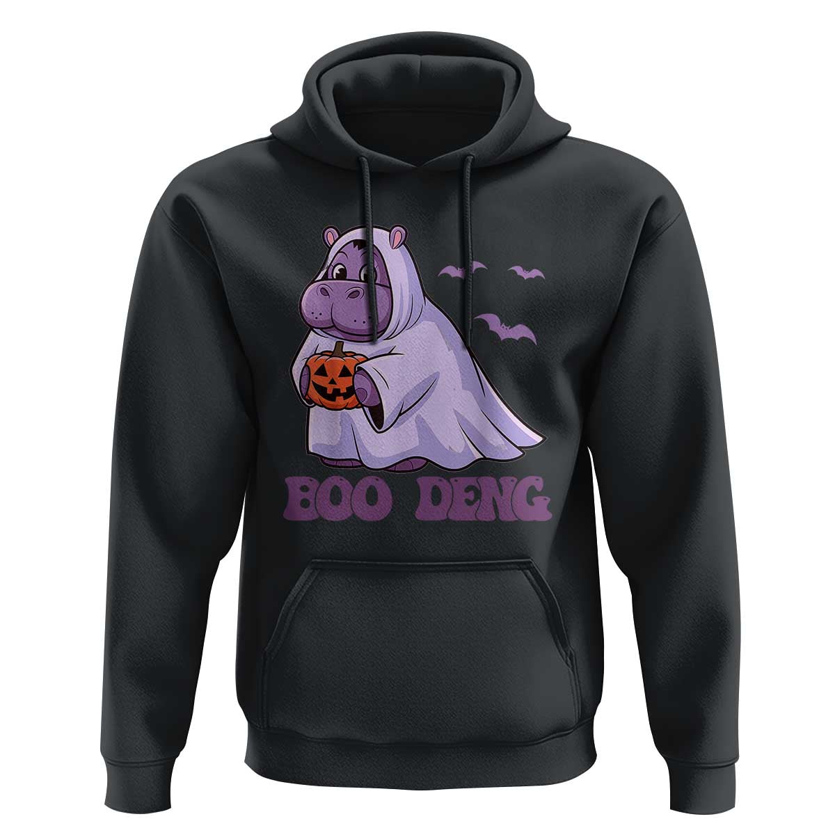 Baby Hippo Moo Deng Hoodie Boo-deng Halloween Cute Pygmy Hippopotamus - Wonder Print Shop