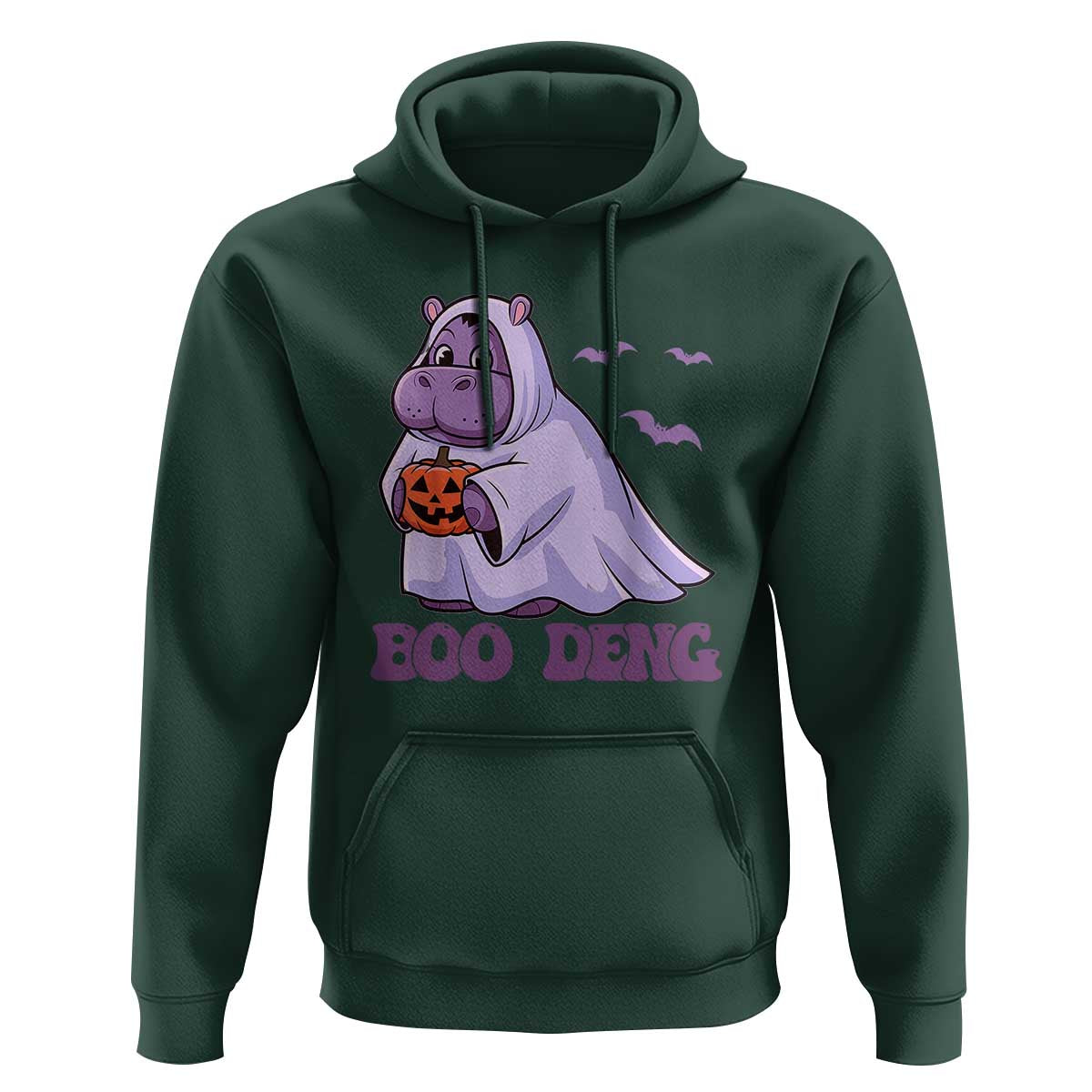 Baby Hippo Moo Deng Hoodie Boo-deng Halloween Cute Pygmy Hippopotamus - Wonder Print Shop