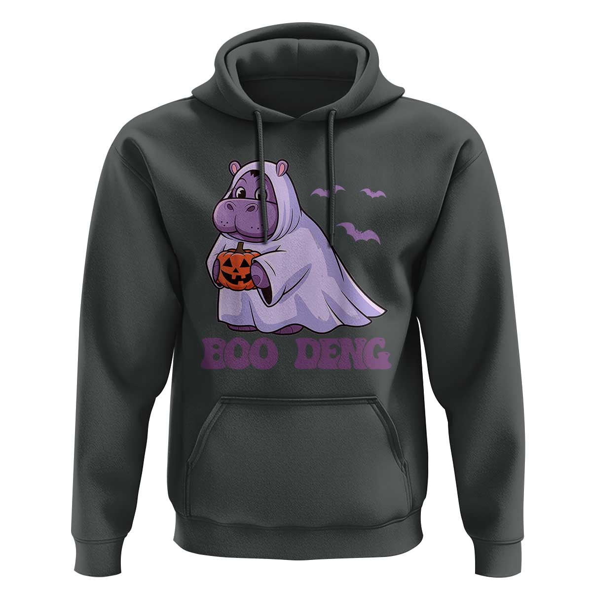 Baby Hippo Moo Deng Hoodie Boo-deng Halloween Cute Pygmy Hippopotamus - Wonder Print Shop