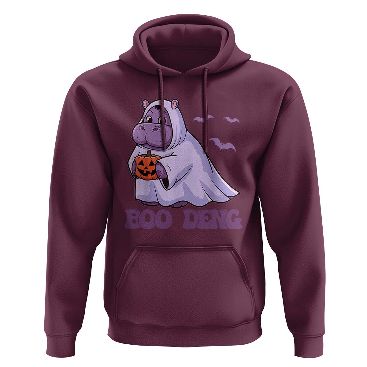 Baby Hippo Moo Deng Hoodie Boo-deng Halloween Cute Pygmy Hippopotamus - Wonder Print Shop
