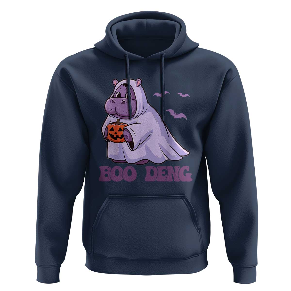 Baby Hippo Moo Deng Hoodie Boo-deng Halloween Cute Pygmy Hippopotamus - Wonder Print Shop