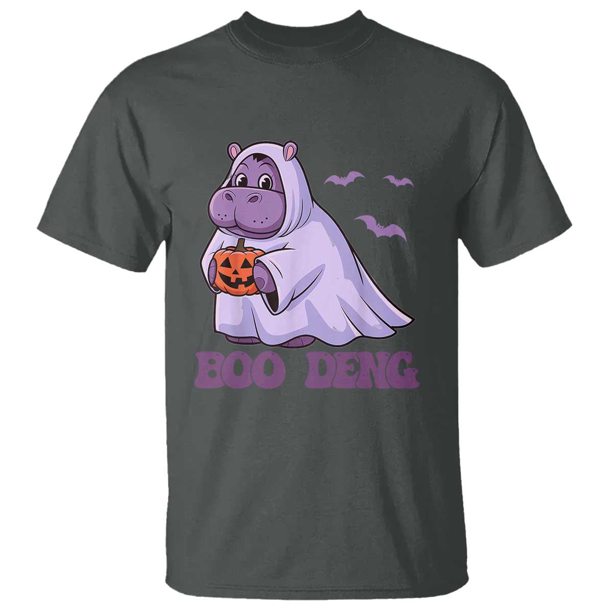 Baby Hippo Moo Deng T Shirt Boo-deng Halloween Cute Pygmy Hippopotamus - Wonder Print Shop