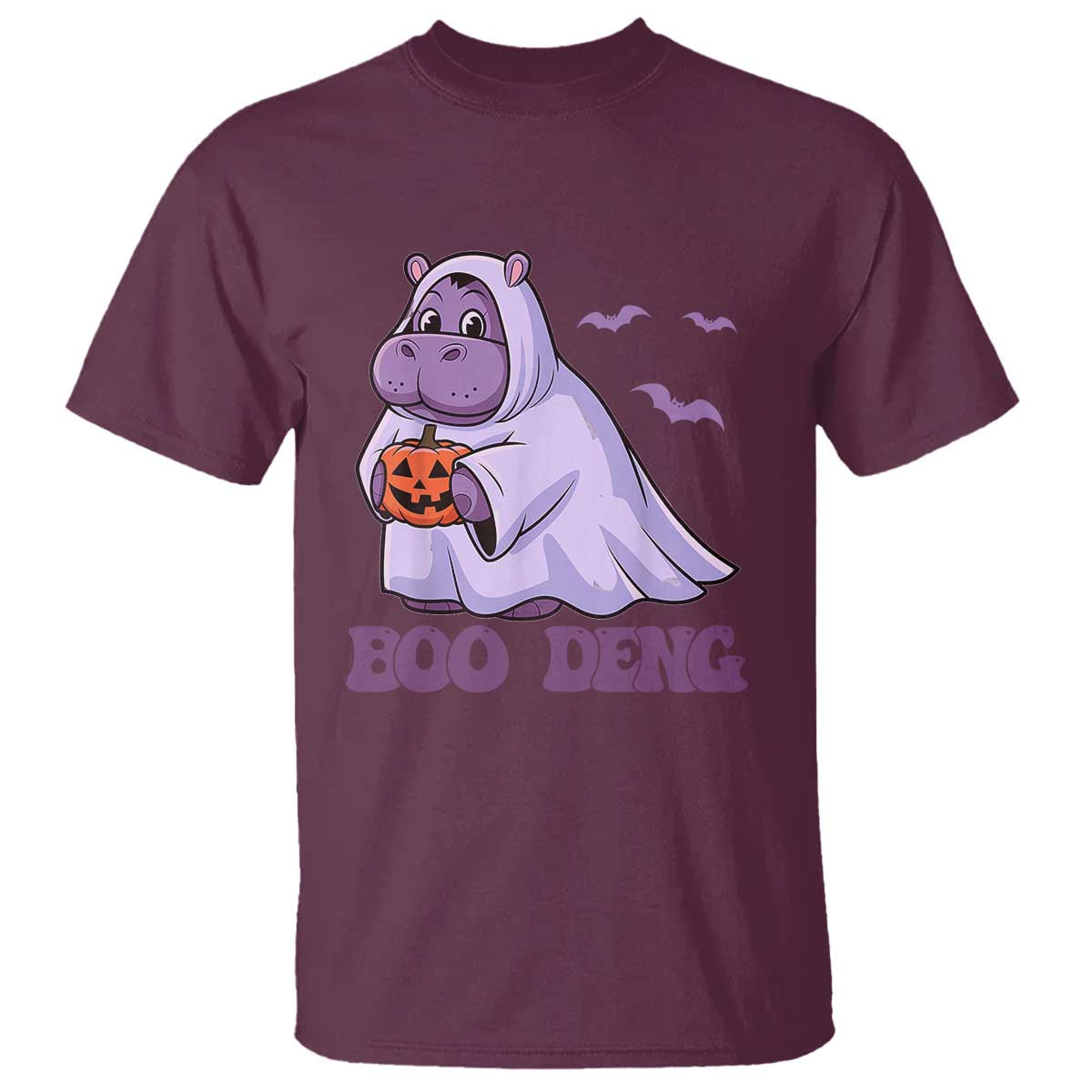 Baby Hippo Moo Deng T Shirt Boo-deng Halloween Cute Pygmy Hippopotamus - Wonder Print Shop