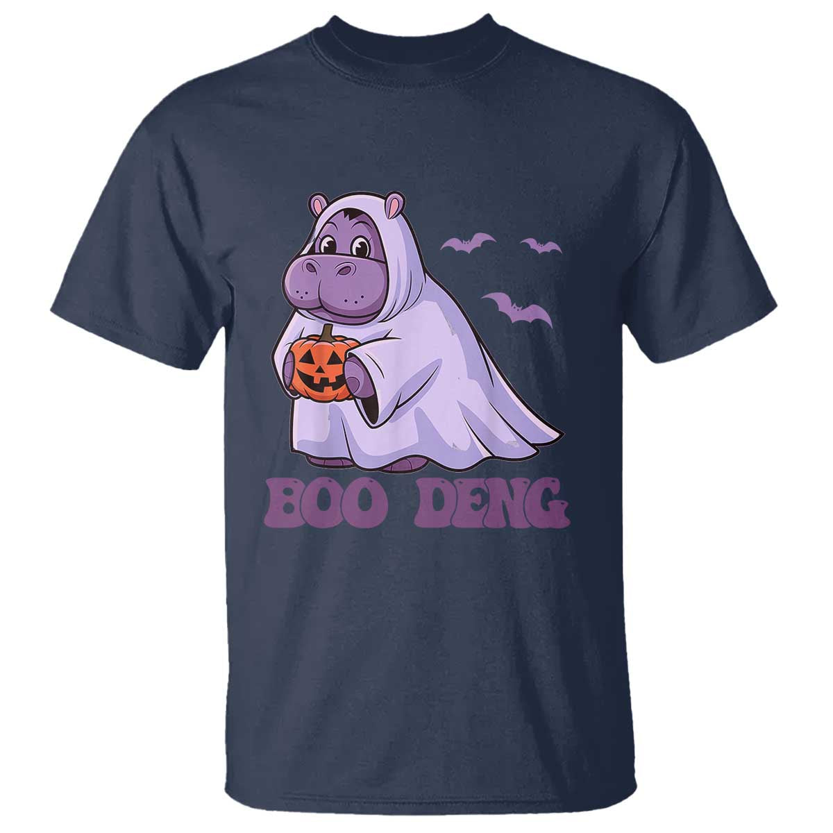 Baby Hippo Moo Deng T Shirt Boo-deng Halloween Cute Pygmy Hippopotamus - Wonder Print Shop