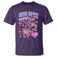 Baby Hippo Moo Deng T Shirt I Love Moo-Deng I Heart You Cute Pygmy Hippopotamus - Wonder Print Shop