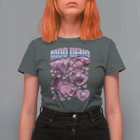 Baby Hippo Moo Deng T Shirt For Women I Love Moo-Deng I Heart You Cute Pygmy Hippopotamus - Wonder Print Shop