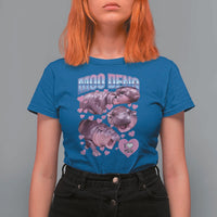 Baby Hippo Moo Deng T Shirt For Women I Love Moo-Deng I Heart You Cute Pygmy Hippopotamus - Wonder Print Shop