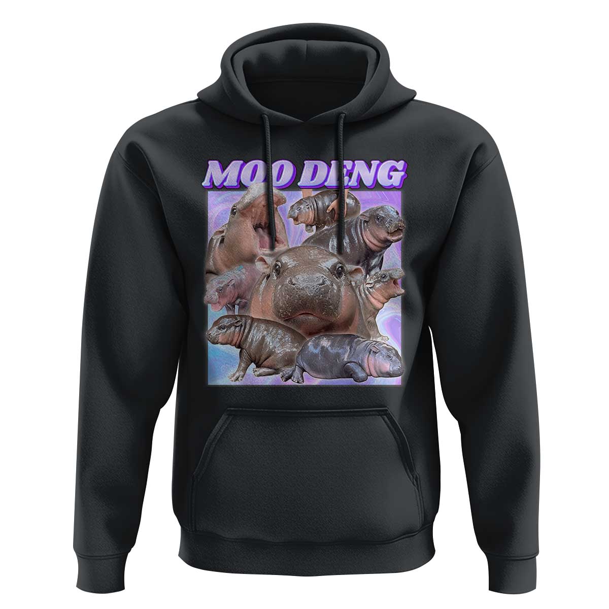 Baby Hippo Moo Deng Hoodie The Famous Cute Pygmy Hippopotamus - Wonder Print Shop