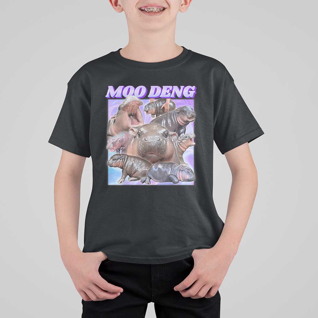 Baby Hippo Moo Deng T Shirt For Kid The Famous Cute Pygmy Hippopotamus - Wonder Print Shop
