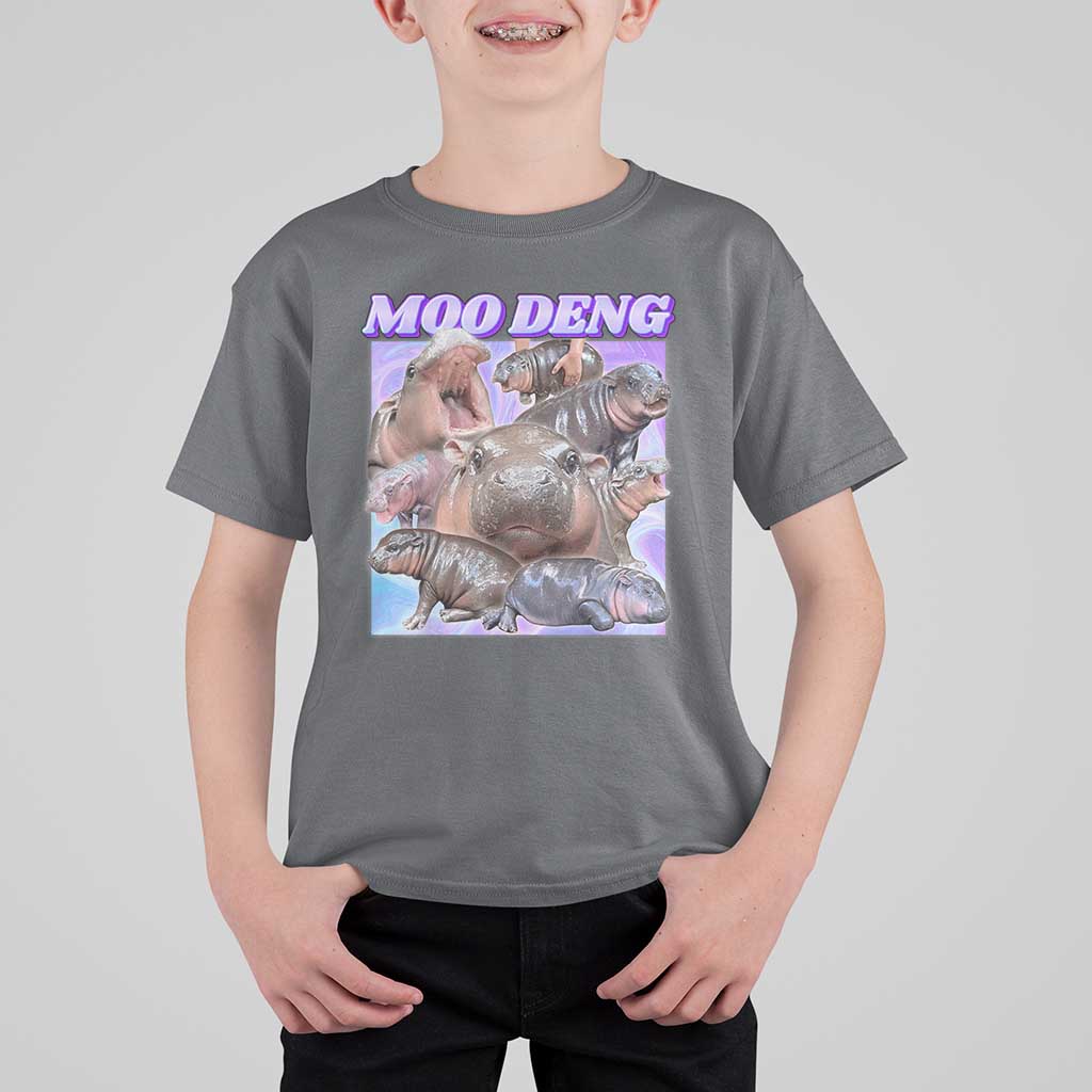 Baby Hippo Moo Deng T Shirt For Kid The Famous Cute Pygmy Hippopotamus - Wonder Print Shop