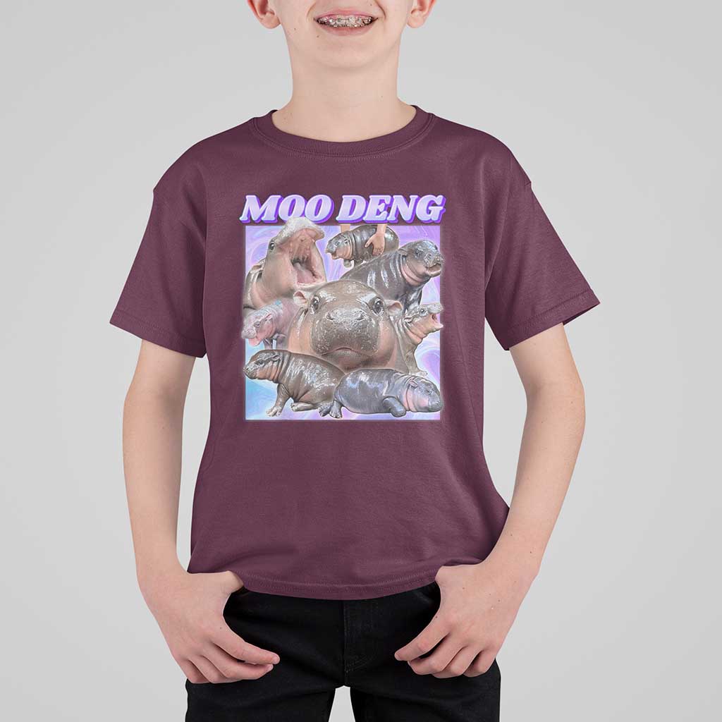 Baby Hippo Moo Deng T Shirt For Kid The Famous Cute Pygmy Hippopotamus - Wonder Print Shop