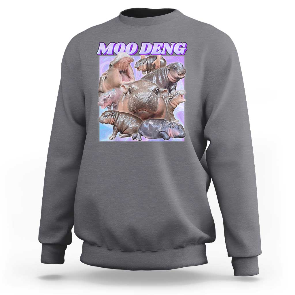 Baby Hippo Moo Deng Sweatshirt The Famous Cute Pygmy Hippopotamus - Wonder Print Shop