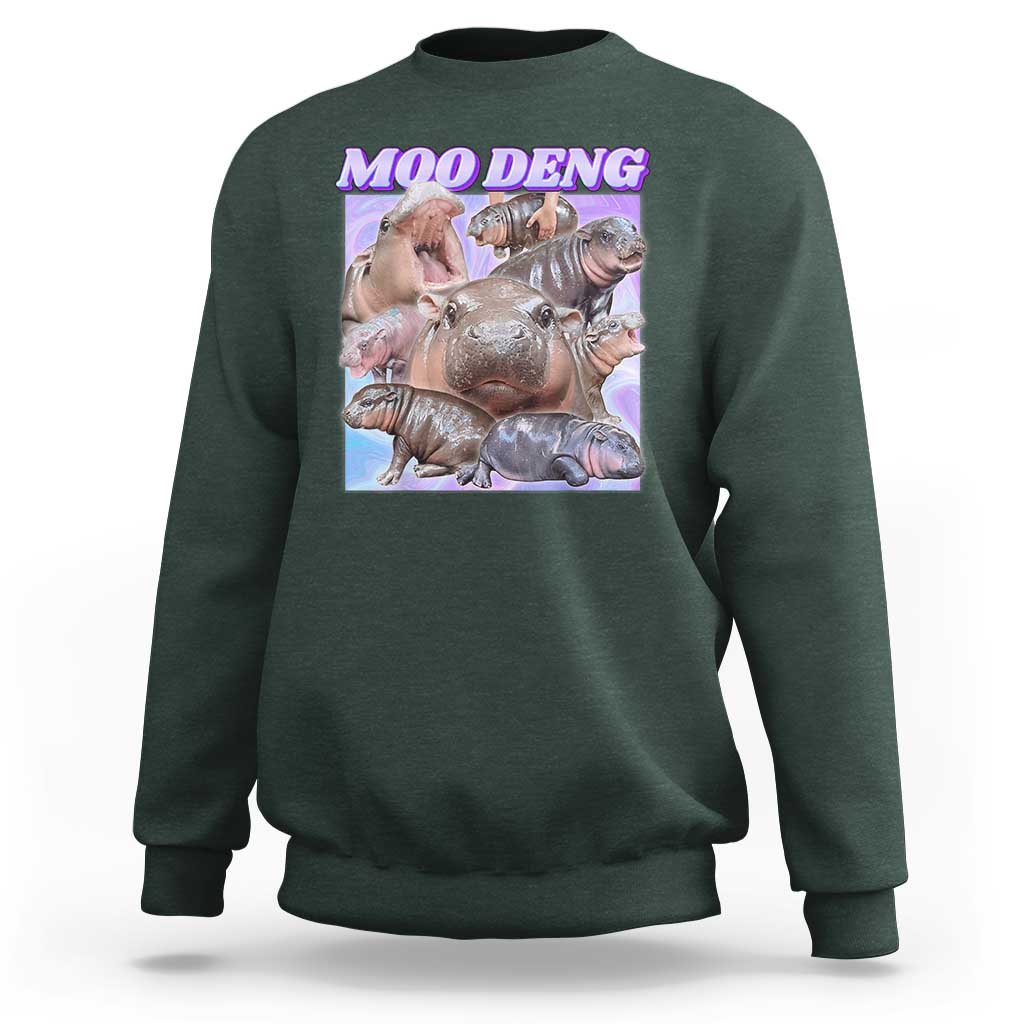 Baby Hippo Moo Deng Sweatshirt The Famous Cute Pygmy Hippopotamus - Wonder Print Shop