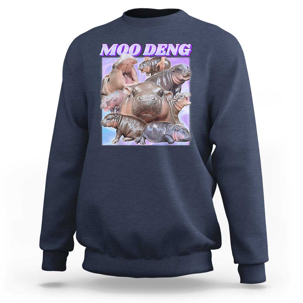 Baby Hippo Moo Deng Sweatshirt The Famous Cute Pygmy Hippopotamus - Wonder Print Shop