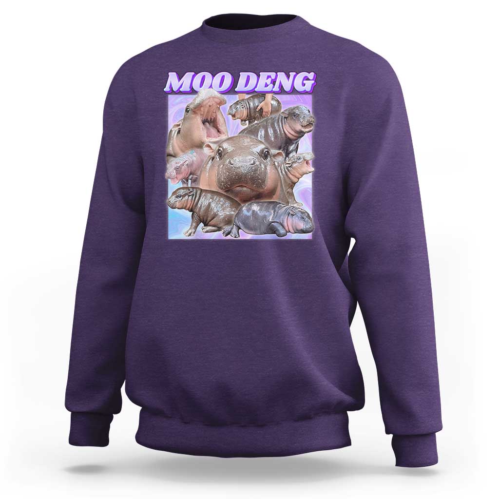 Baby Hippo Moo Deng Sweatshirt The Famous Cute Pygmy Hippopotamus - Wonder Print Shop