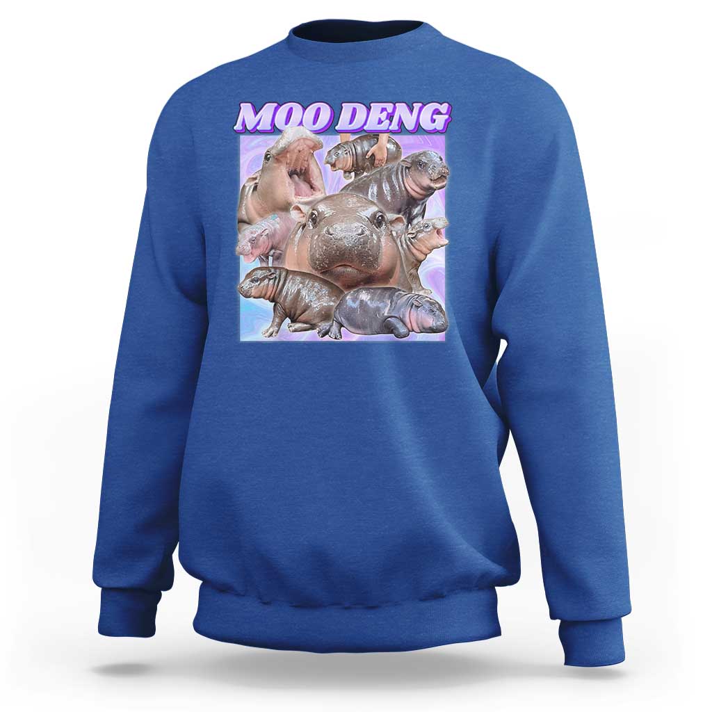 Baby Hippo Moo Deng Sweatshirt The Famous Cute Pygmy Hippopotamus - Wonder Print Shop